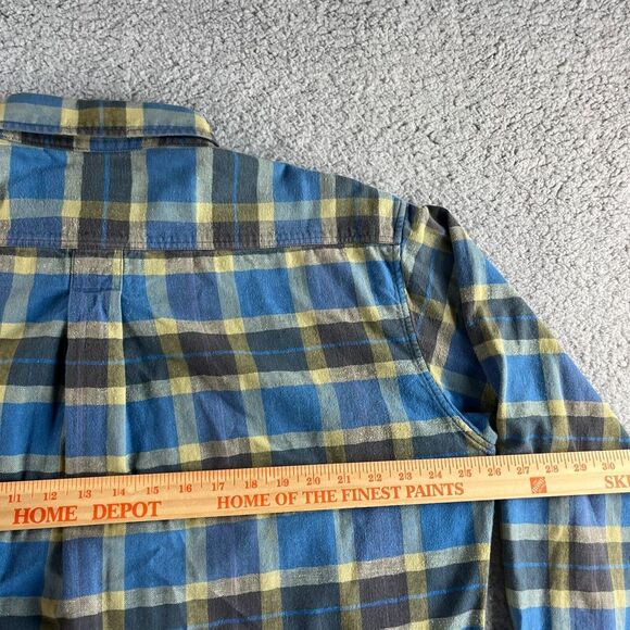 Vintage Sears Roebuck Shirt Mens Extra Large Blue Plaid Flannel Button Up 80s - Picture 11 of 13